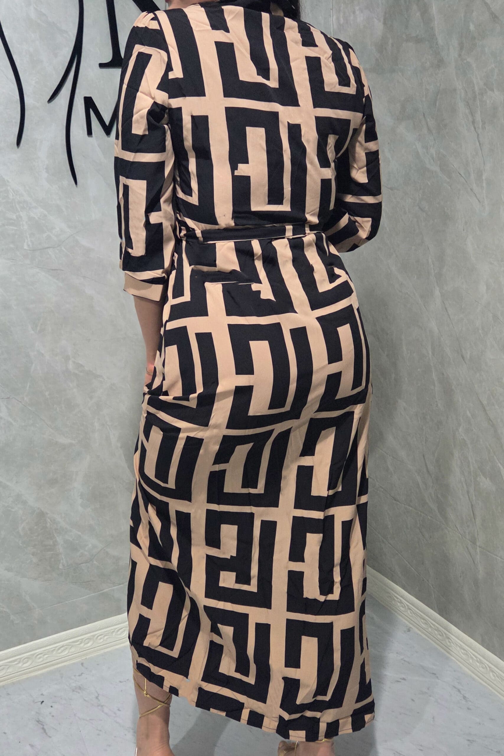 Vestido casual largo primavera verano con mangas 3/4 talles S al XL - Imagen 7