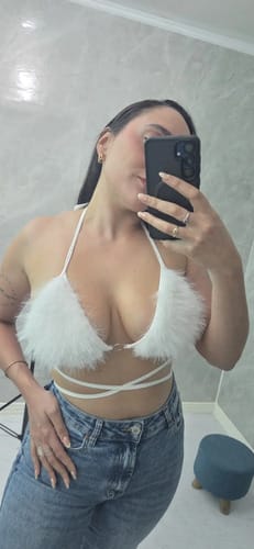 Top Teddy con Tiras para Salidas Nocturnas y Fiestas Blanco Talles S al L - Imagen 3
