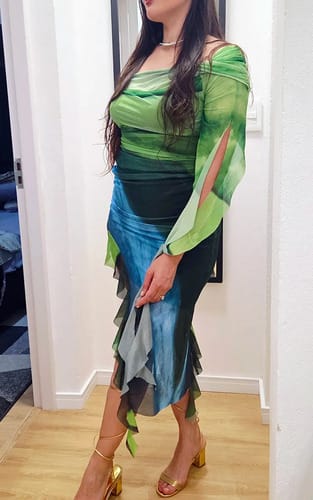 Vestido de Fiesta Elegante Multicolor Talles S al XL - Imagen 2