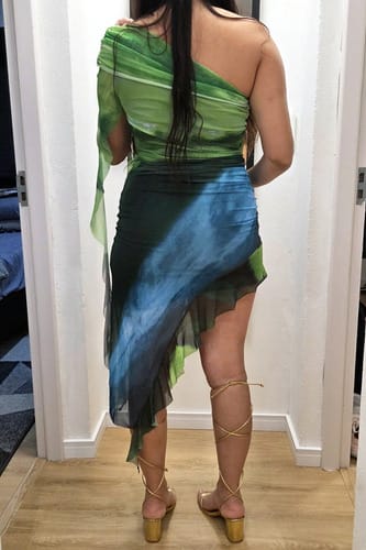 Vestido de Fiesta Elegante Multicolor Talles S al XL - Imagen 4