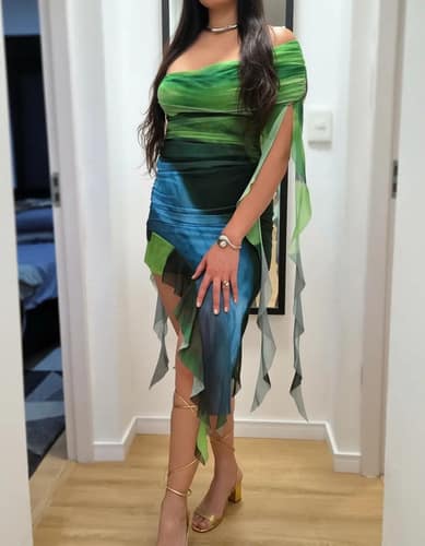 Vestido de Fiesta Elegante Multicolor Talles S al XL