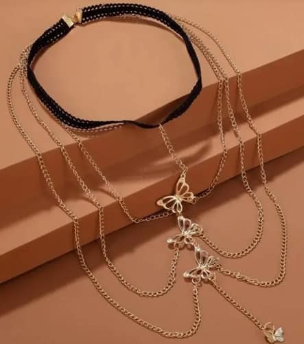 Cadena Body Chain para Muslo con Mariposas Dorada Unitalle - Imagen 3