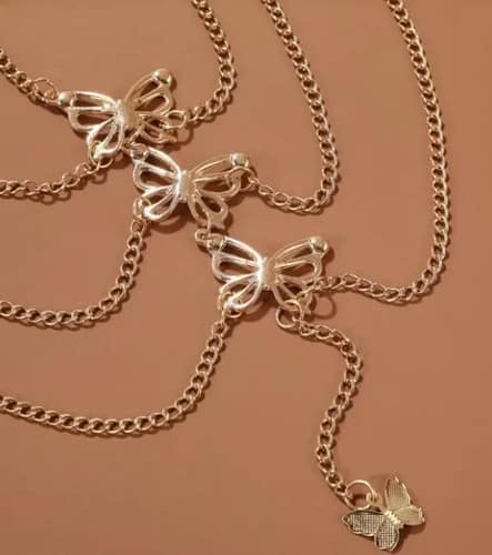 Cadena Body Chain para Muslo con Mariposas Dorada Unitalle - Imagen 4
