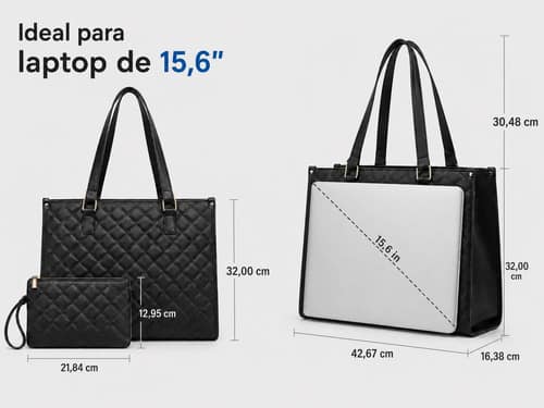 Set de Cartera y Neceser 2 en 1 para Trabajo o Estudio Unitalle - Imagen 7