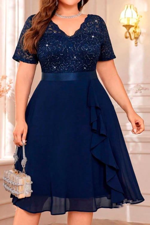 Vestido de fiesta clásico talles extendidos 1XL a 4XL - Imagen 2