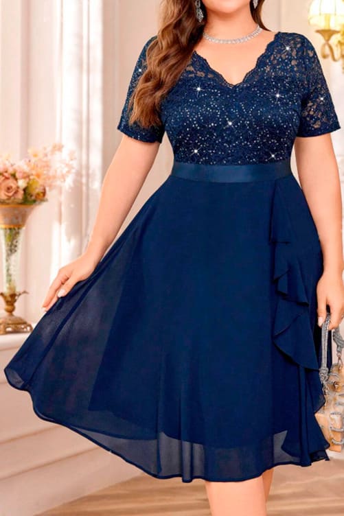 Vestido de fiesta clásico talles extendidos 1XL a 4XL