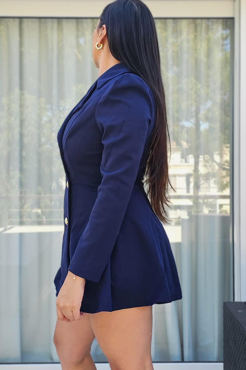 Blazer elegante con corte en falda estilo sirena - Imagen 8