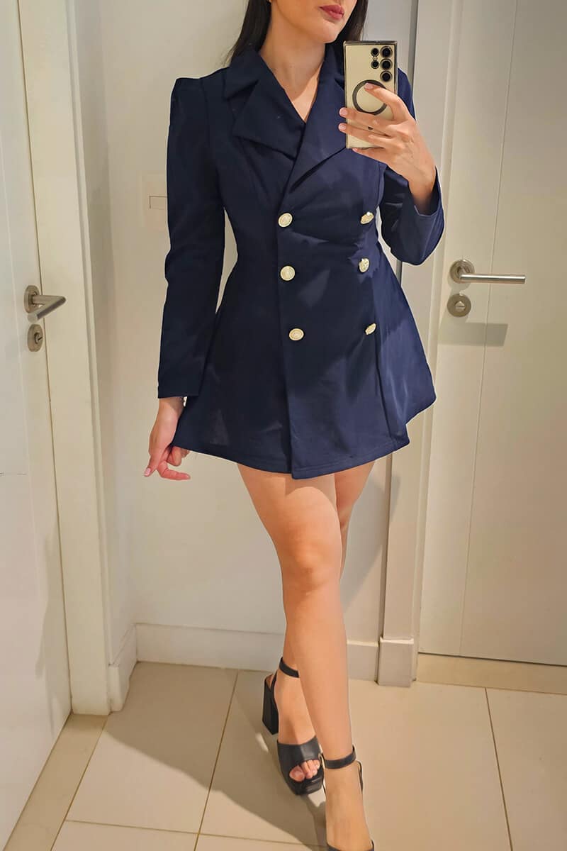 Blazer elegante con corte en falda estilo sirena - Imagen 11