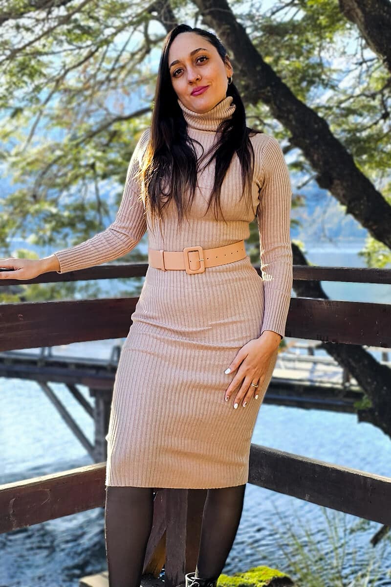 Vestido Largo de Lana para Días Fríos Invierno Unitalle - Imagen 3